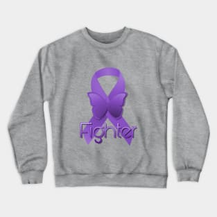 Purple Awareness Ribbon Fighter Crewneck Sweatshirt